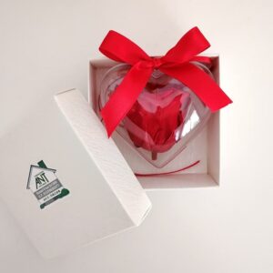 CUORE CON ROSA STABILIZZATA