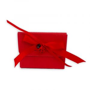 BOMBONIERA PER LAUREA, SCATOLINA ROSSA compresi 5 confetti, set da 28 pezzi